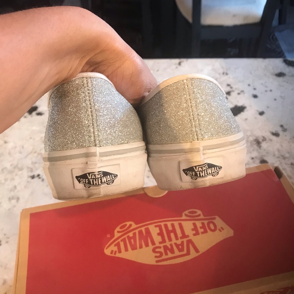 Silver Glitter Vans 8 price firm